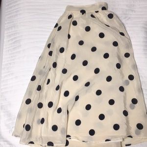 J crew polka dot skirt cream and navy j crew sz 6